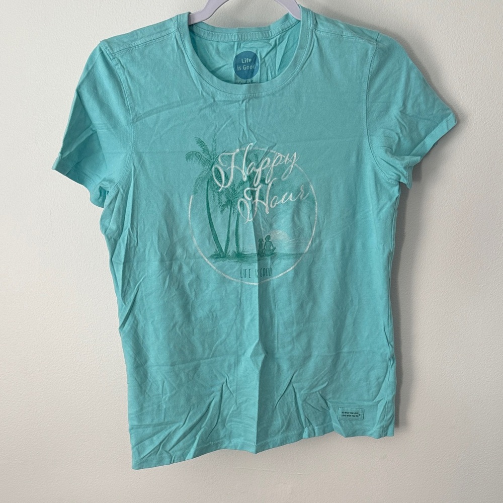 Life Is Good Aqua Blue Tee